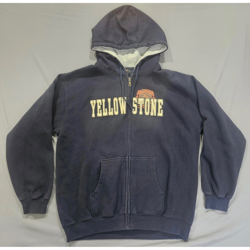 Prairie Mountain Hoodie Kids XXL Navy Yellowstone National Park Zip Up
